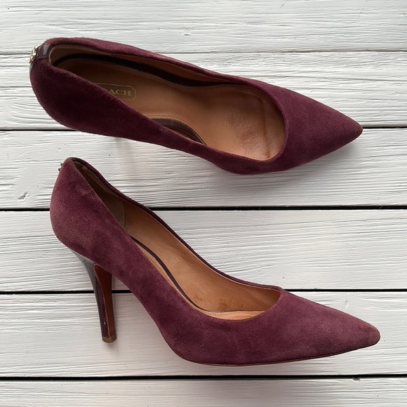Coach Ellin Suede Pump Dark Purple size 10 - Picture 1 of 7